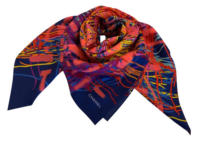Chanel Silk scarf Multiple colors  ref.90073