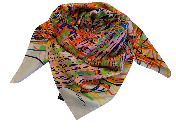Chanel scarf Multiple colors Silk  ref.90074