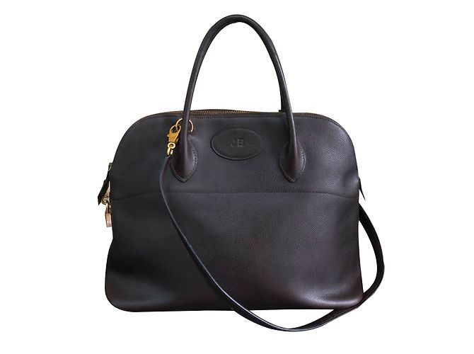 Hermès Bolide 37 Dark Brown Leather Handbag