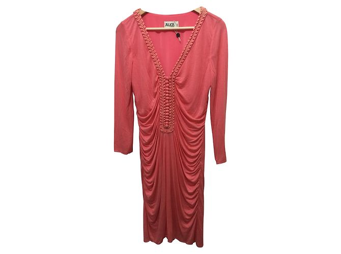 Vestido Alice by Temperley de jersey modal melocotón Roja