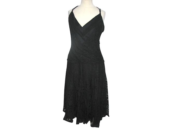 Strenesse Gabriele Strehle Spitzenkleid Schwarz Baumwolle