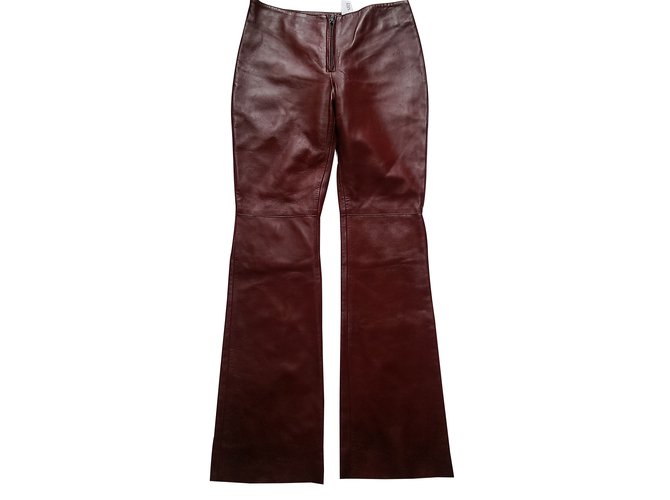 dark red leather pants