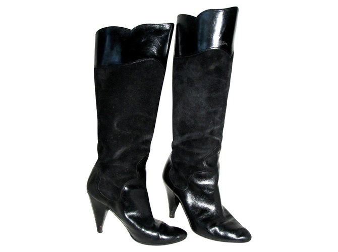 Oscar de la Renta Boots Black Suede Leather  ref.90160