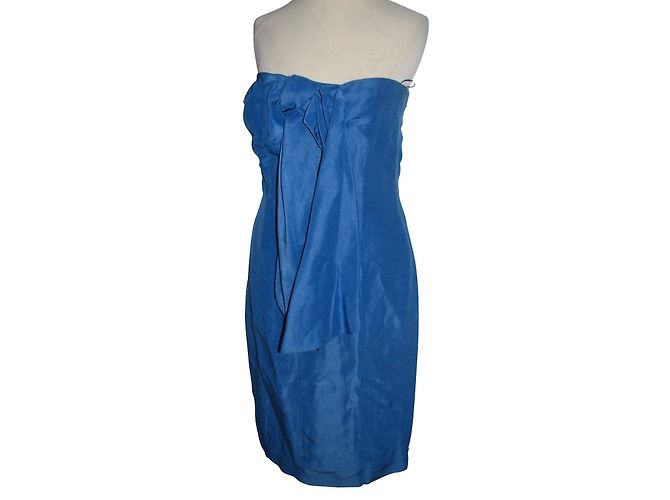 Hugo Boss Trägerloses Cocktailkleid Blau