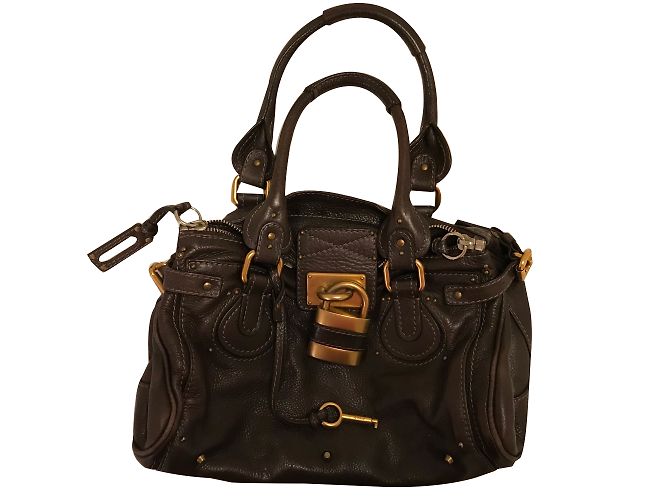 Bolsa de mão Chloé Paddington em couro marrom Chocolate Castanho escuro