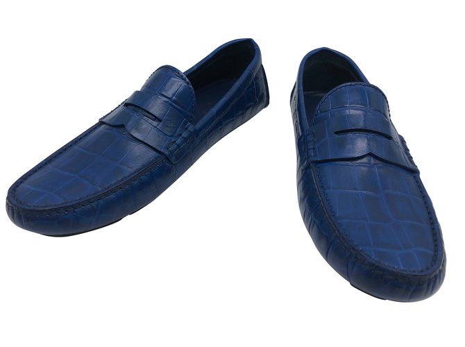 louis vuitton blue loafers