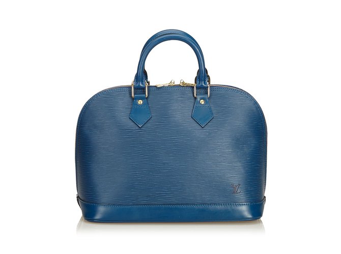 Louis Vuitton And Alma PM Blue Leather  ref.90275