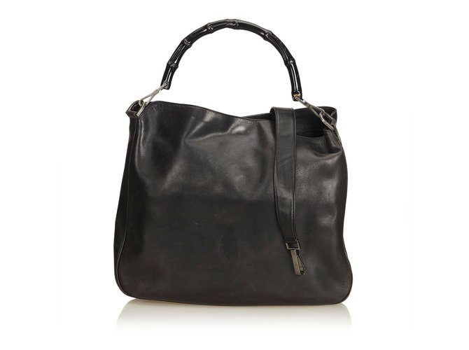 Gucci Bamboo Leather Satchel Handbags 