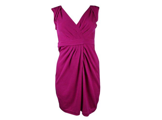Diane Von Furstenberg Jersey dress Fuschia Wool  ref.90343
