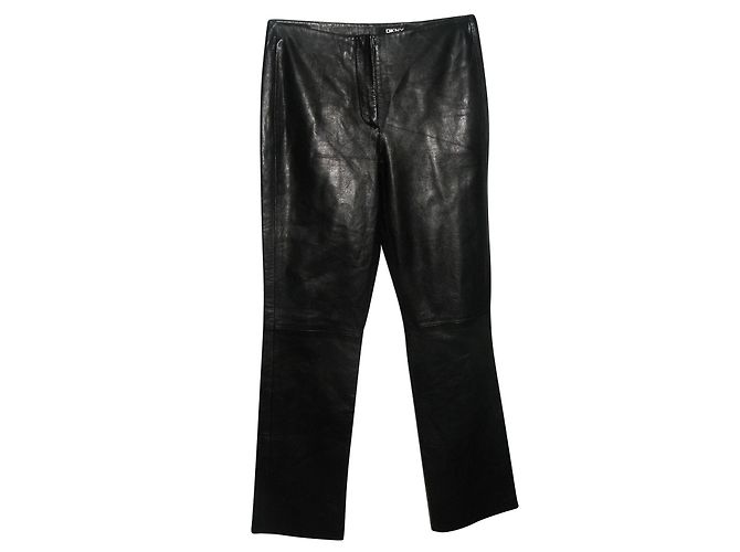 DKNY Lederhose Schwarz