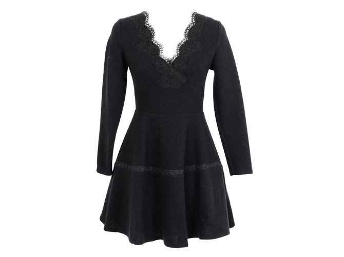 Ermanno Scervino Dress Black Angora  ref.90352