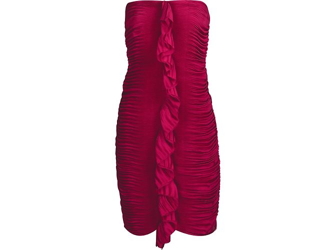 Diane Von Furstenberg Fermina Bandeau-Kleid in Rot Bordeaux