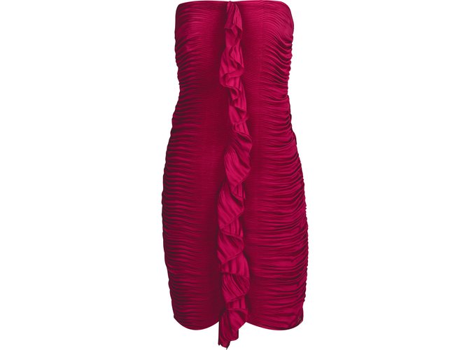 Diane Von Furstenberg Fermina Bandeau-Kleid in Rot Bordeaux Polyester  ref.90388