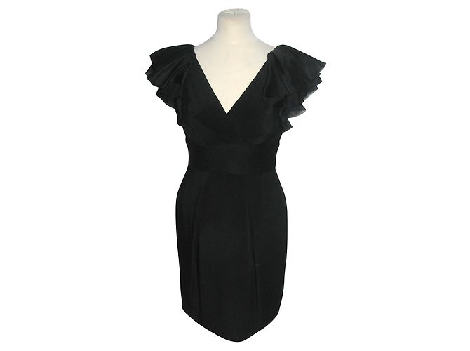 Marchesa Notte Seidenkleid Schwarz