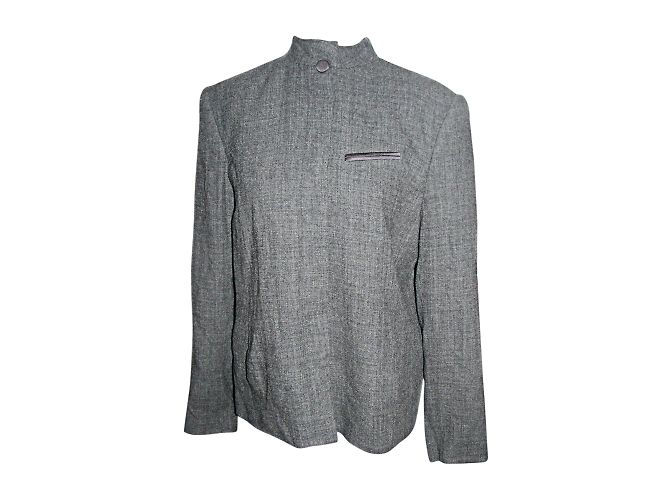 Oscar de la Renta Jacke Grau Wollmischung