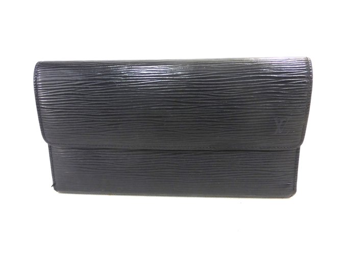 Louis Vuitton Tresor wallet intl leather epi black  ref.90398