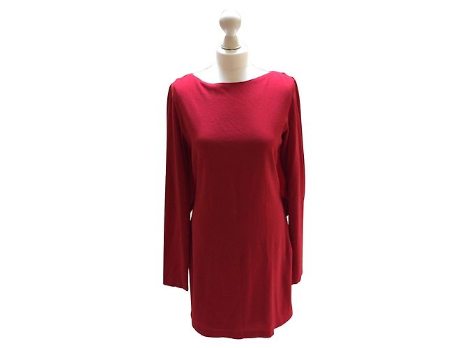 Halston Heritage Cape Minikleid aus Wolle Dunkelrot Bordeaux
