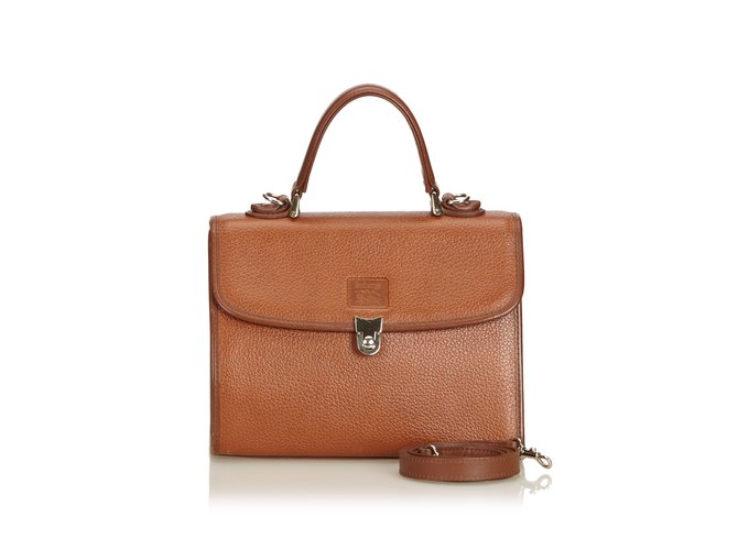 Burberry Leather Satchel Brown  ref.90466