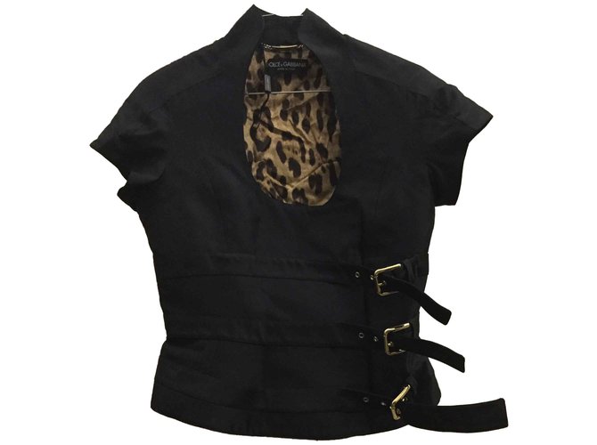 Dolce & Gabbana Jacket Black Silk  ref.90558