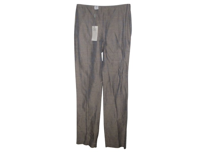 Philosophy Di Alberta Ferretti Trousers Grey Linen Rayon Acetate  ref.90624