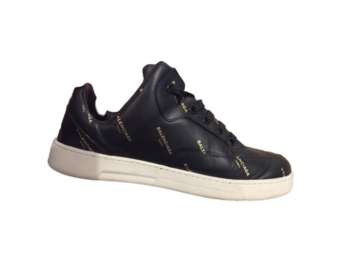 Balenciaga Sneakers Black Leather  ref.90649
