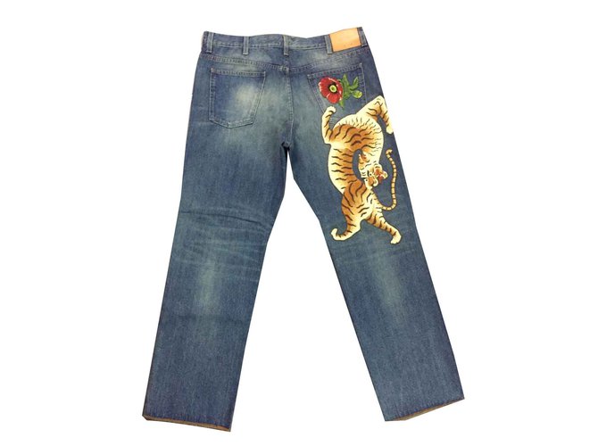 Gucci Tiger jeans Blue Denim  ref.90670