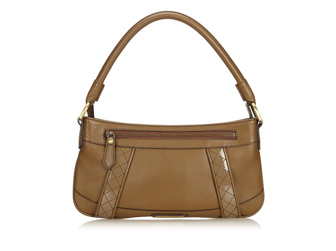 Burberry Leather Baguette Brown  ref.90720