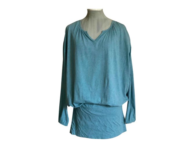 Autre Marque Robe tunique ou mini robe coton bleu chiné Bleu clair  ref.90906