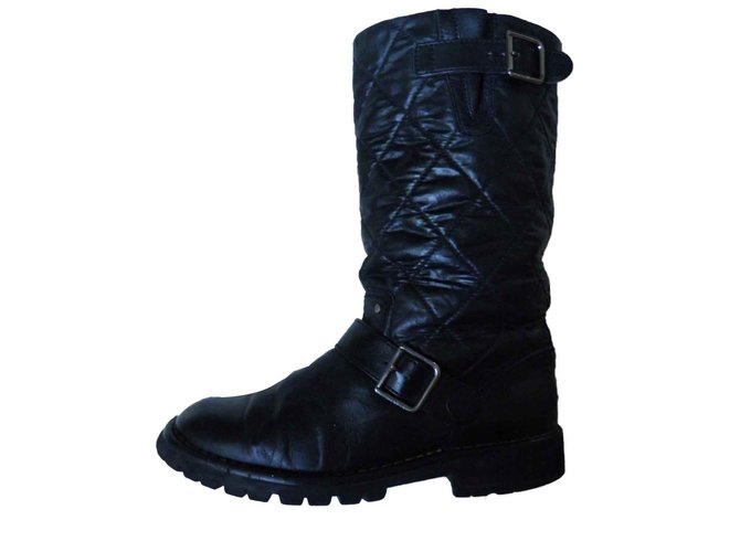 Chanel Biker boots Black Lambskin  ref.90916