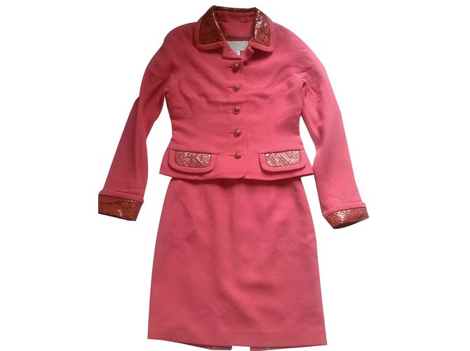 Nina Ricci Skirt suit Pink Wool  ref.90920