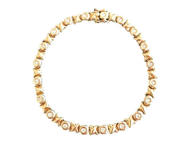 Autre Marque Bracciale linea di diamanti in oro giallo D'oro