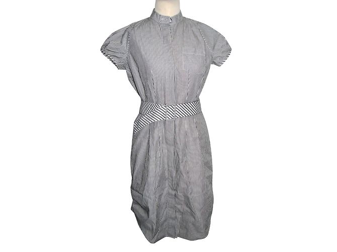 Diane Von Furstenberg Falk Hemdkleid aus Baumwolle weiß grau