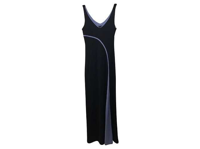 Langes Kleid in Schwarz und Hellblau von Bcbg Max Azria