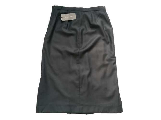 Falda recta de lana negra Bottega Veneta Negro