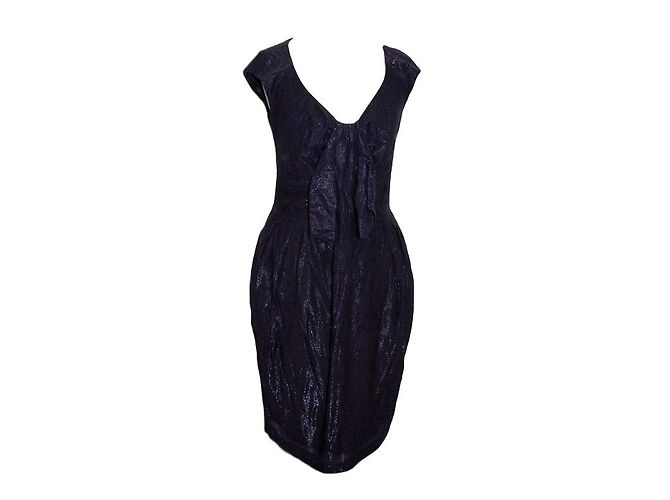 Paul Smith Black lila Kleid mit metallischer Schleife