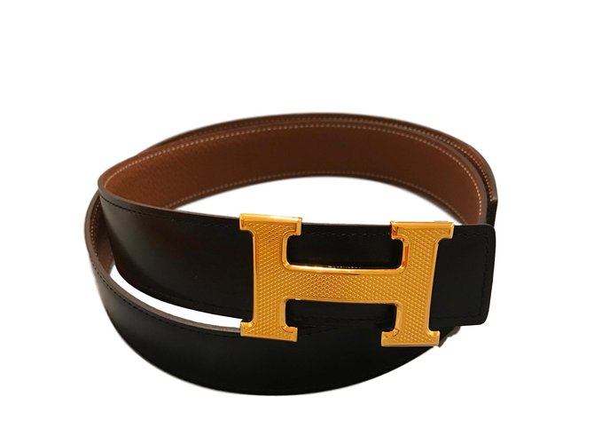 Hermès H Black Leather  ref.91014