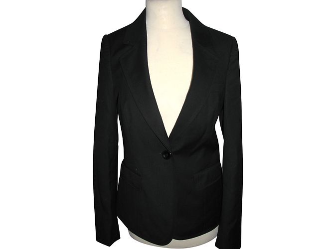 Ted Baker Black Cotton Blazer Size 2