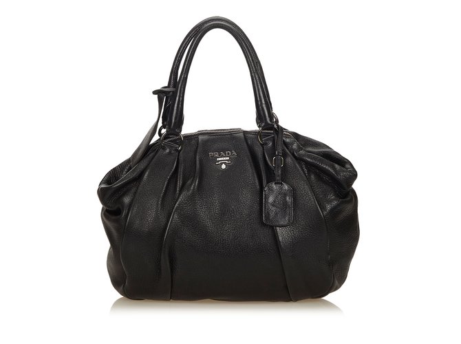 Prada Leather Handbag Black  ref.91032