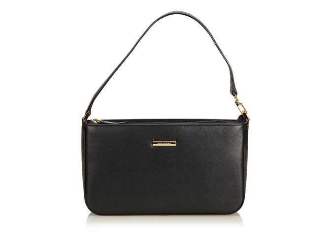 Burberry Leather Handbag Black  ref.91082