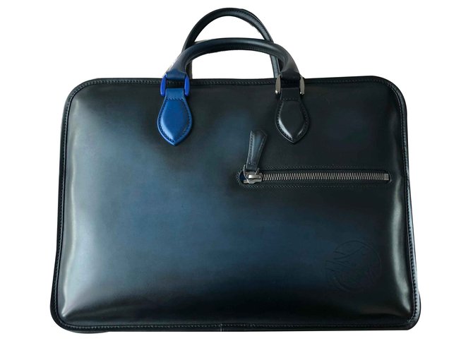 Berluti Bags Briefcases Dark blue Leather  ref.91124