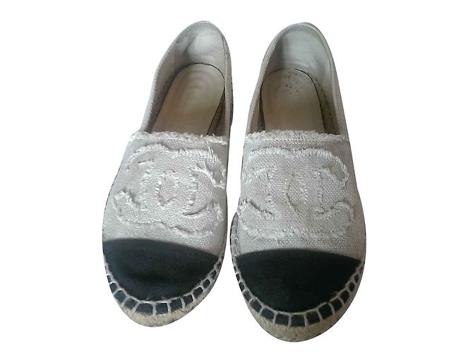 Chanel Espadrilles Black Beige