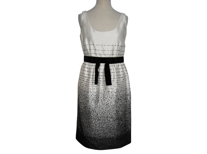 Kate Spade Kleid aus Wollmischung Schwarz Weiß Wolle  ref.91186