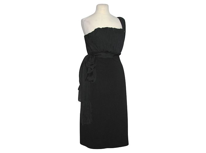 Philosophy Di Alberta Ferretti Ein Kleid aus Seide mit Schultern Schwarz