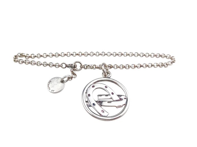 Hermès Pendant 925 silver bracelet Silvery  ref.91217
