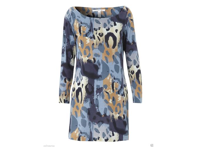 Diane Von Furstenberg Tacita vestido de seda estampado de papel de guepardo Multicolor Estampado de leopardo