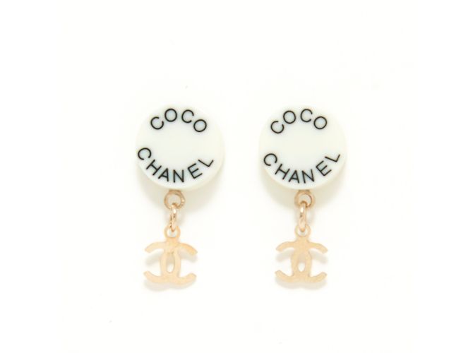 Chanel BORCHIE NERE BIANCHE Bianco Plastica