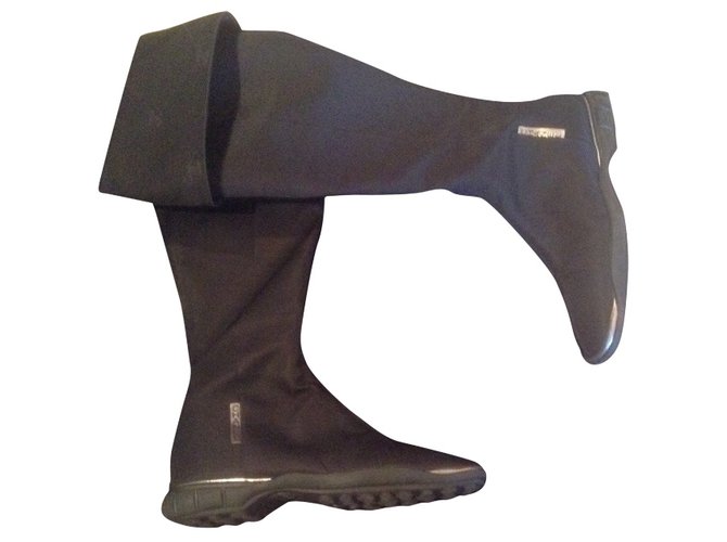 Chanel boots Black Cloth  ref.91262
