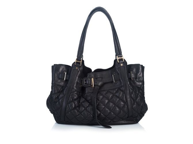 Burberry Quilted Leather Hobo Black  ref.91334