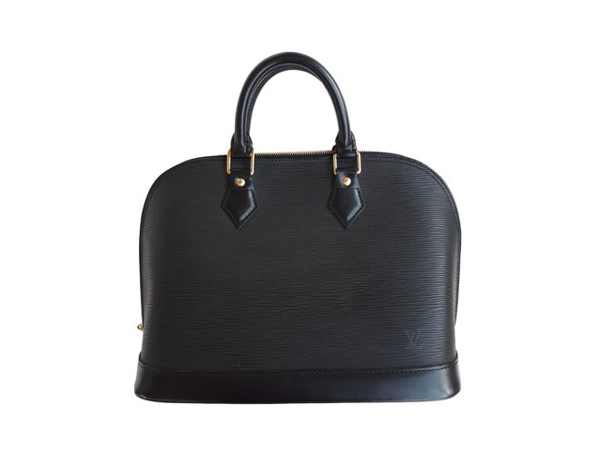 Louis Vuitton "Alma'' handbag in black epi leather  ref.91383