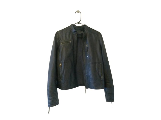 KOOKAÏ Veste and cuir Dark blue Leather  ref.91392